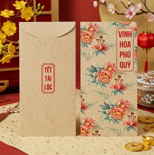 In bao lì xì Kraft và nhiều màu