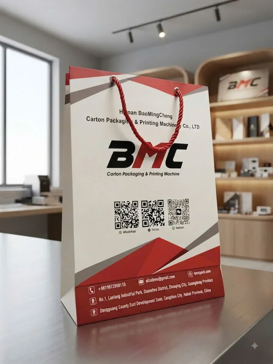 Túi giấy doanh nghiệp in logo và mã QR liên hệ