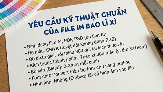 Yêu cầu kỹ thuật file in bao lì xì