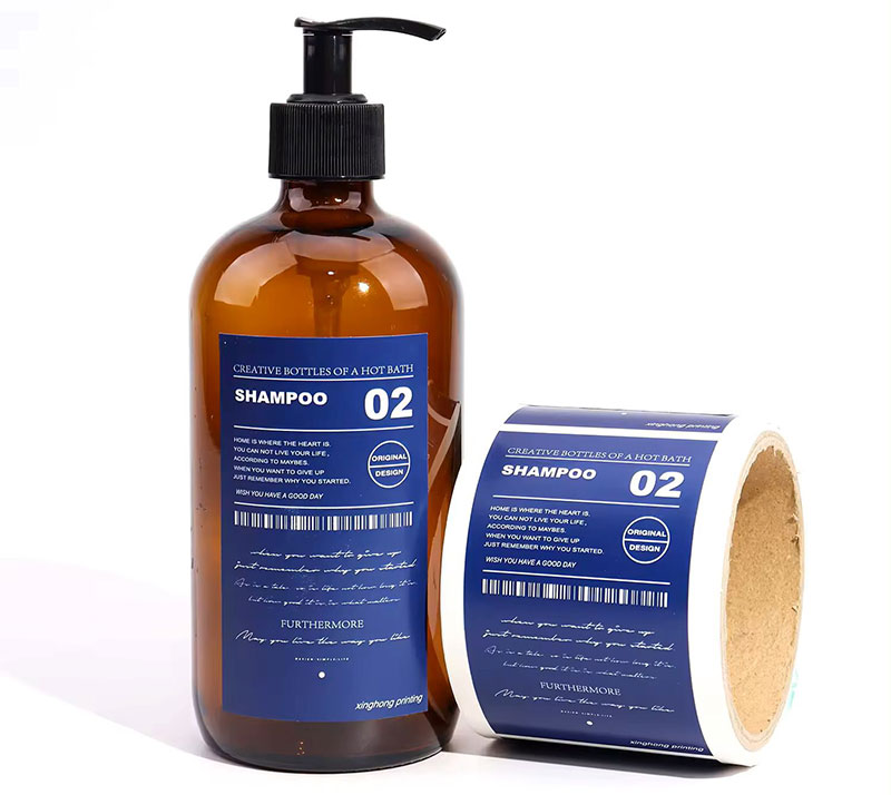 Decal nhựa pvc trên chai sữa tắm