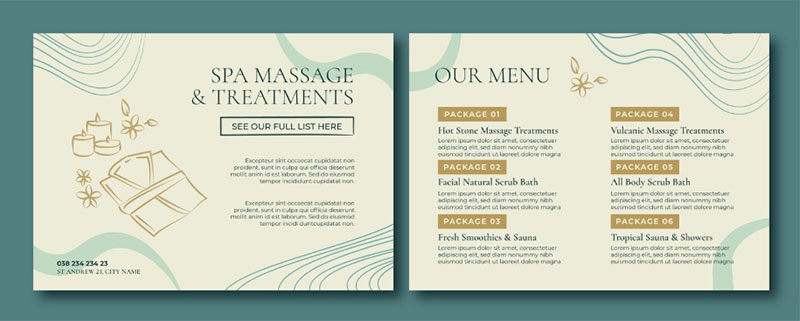 Thiết kế demo menu spa