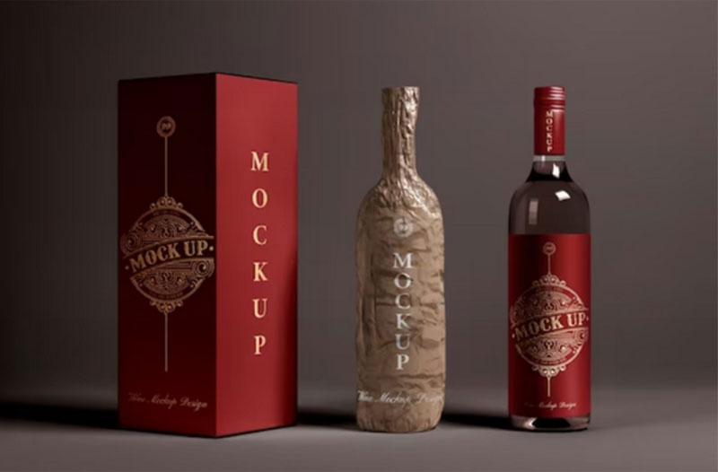 Túi giấy ép kim rượu