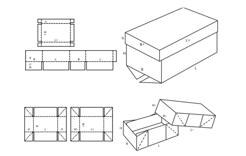 bảng vẽ kỹ thuật khi thiết kế hộp giấy
